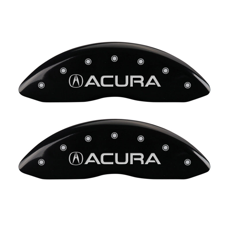 MGP 4 Caliper Covers Engraved Front & Rear Acura Black Finish Silver Char 2017 Acura RDX