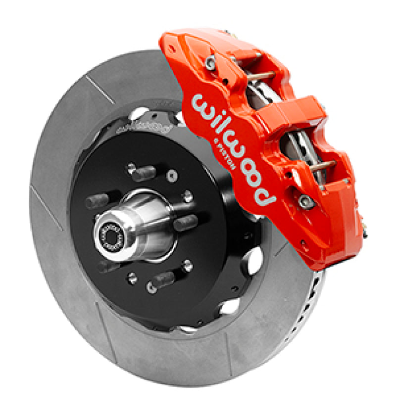 Wilwood 55-57 Chevy Bel Air Aerolite 6R Kit, 5 x 4.50in/4.75in Hub - 14.00 Slotted Rotor - Red Wilwood