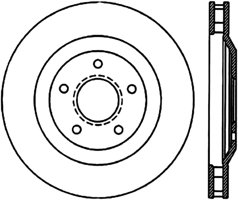StopTech Power Slot 97-04 Chevy Corvette Front Left CRYO Rotor Stoptech