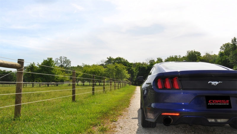 Corsa 15-16 Ford Mustang EcoBoost 2.3T Sport 3in Cat-Back Dual Rear Exit Black Tips CORSA Performance