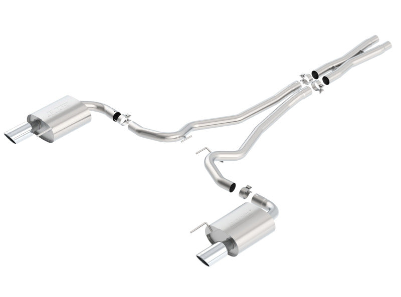 Borla S-Type Cat-Back 15-17 Ford Mustang GT 5.0L V8 MT/AT 2.5in pipe 4in tip - eliteracefab.com