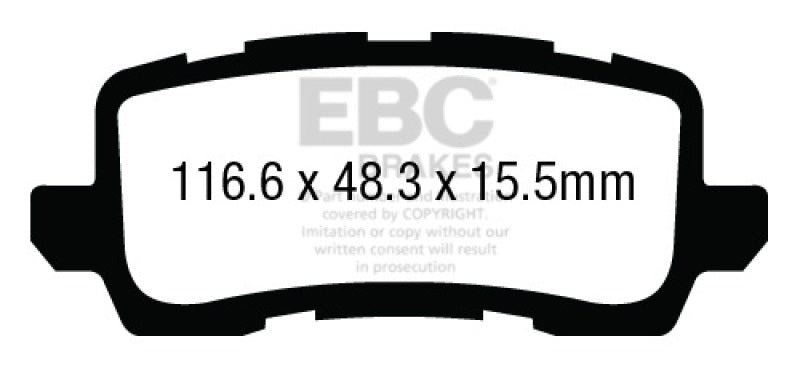 EBC 13+ Acura RLX 3.5 Redstuff Rear Brake Pads - eliteracefab.com