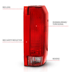 ANZO 1992-1996 Ford Bronco Taillight Red/Clear Lens (OE Replacement) - eliteracefab.com