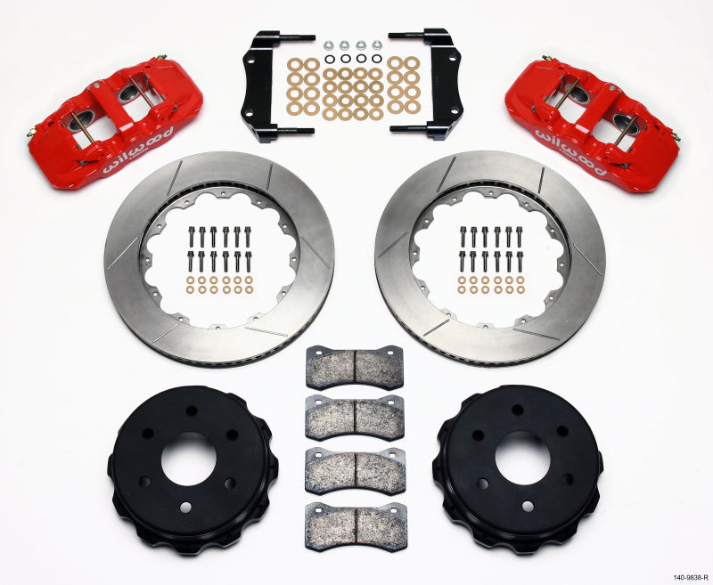Wilwood AERO4 RearTruck Kit 14.25in Red 1999-2010 GM 1500-SUV 2 Piston OE Caliper Wilwood