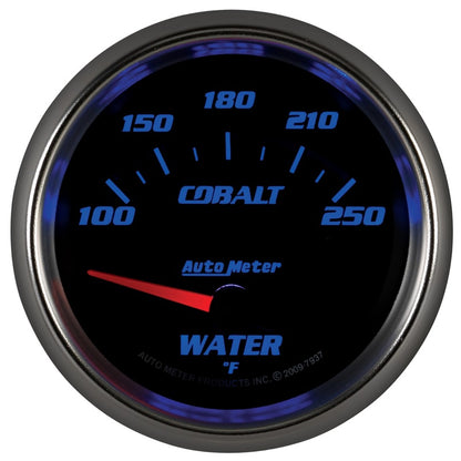 Autometer Cobalt 66mm 100-250 Degree F Electric Water Temperature Gauge 7937