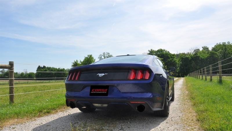 Corsa 15-16 Ford Mustang EcoBoost 2.3T Sport 3in Cat-Back Dual Rear Exit Black Tips CORSA Performance