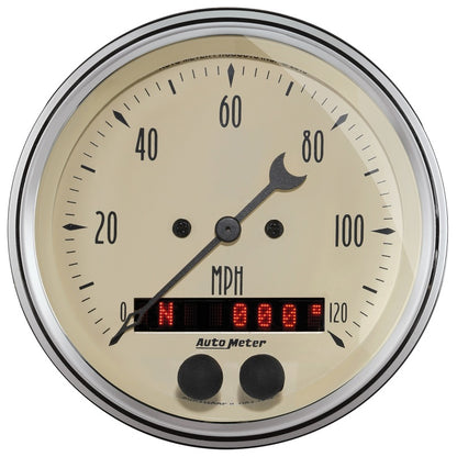 Autometer 3-3/8in Antique Beige 120 MPH GPS Speedometer Gauge 1849