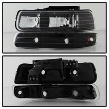 Load image into Gallery viewer, Xtune Chevy TahOE 00-06 Amber Crystal Headlights w/ Bumper Lights Black HD-JH-CSIL99-SET-AM-BK - eliteracefab.com