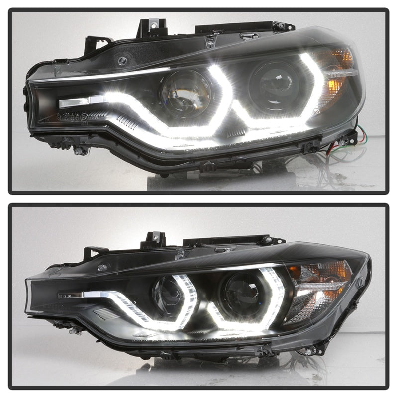 Spyder 12-14 BMW F30 3 Series 4DR Projector Headlights - Black PRO-YD-BMWF3012-AFSHID-BK - eliteracefab.com