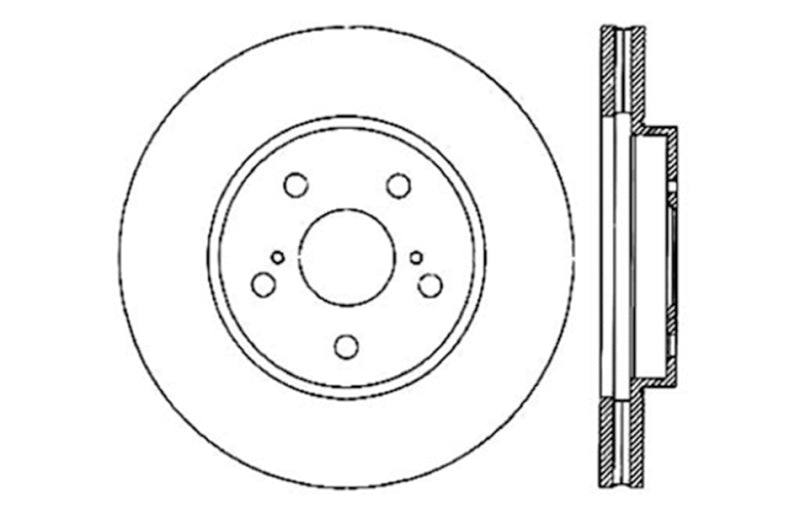 StopTech 04 Lexus RX330 SportStop Slotted & Drilled Right Rear Rotor Stoptech