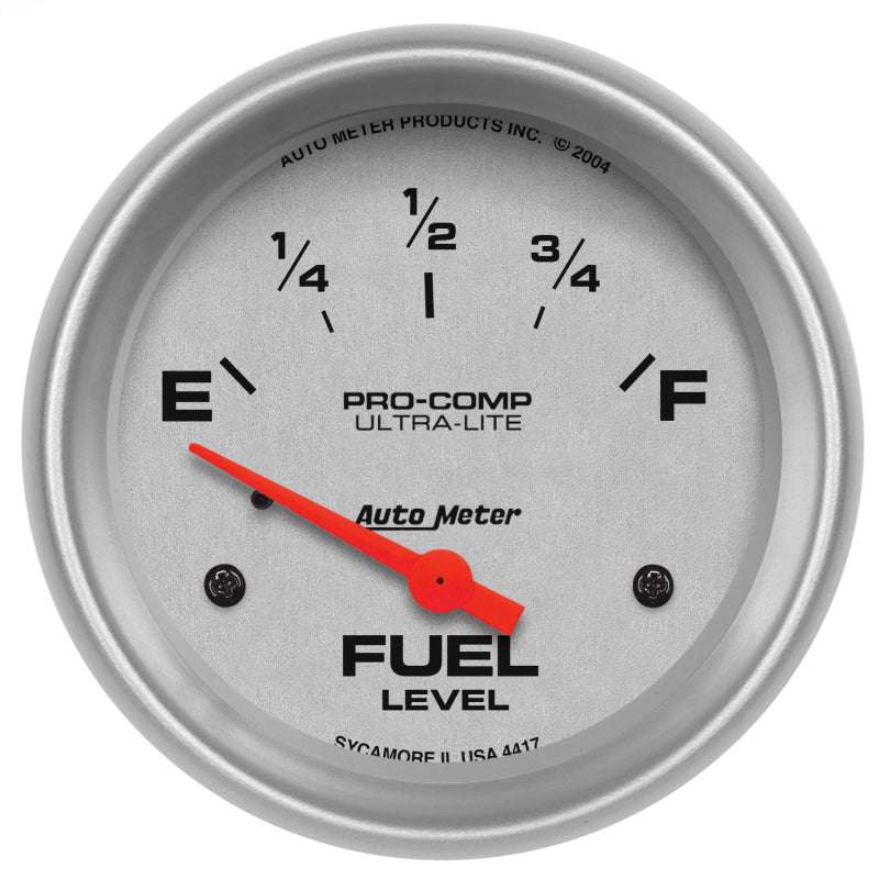 AutoMeter Gauge Fuel Level 2-5/8in. 0 Ohm(e) to 30 Ohm(f) Elec Ultra-Lite 4417