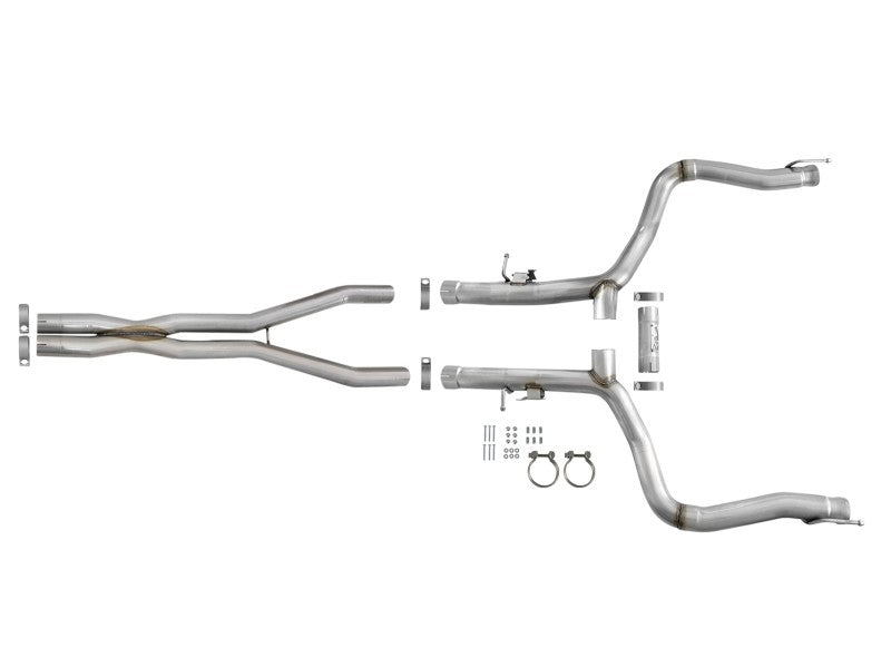 aFe MACH Force-Xp 3in 304 SS Cat-Back Exhaust 15-20 Dodge Charger Hellcat V8-6.2L/6.4L w/o Muffler - eliteracefab.com