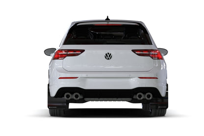 Rally Armor 2022 MK8 Volkswagen Golf GTI/R Black UR Mud Flap w/ White Logo - eliteracefab.com