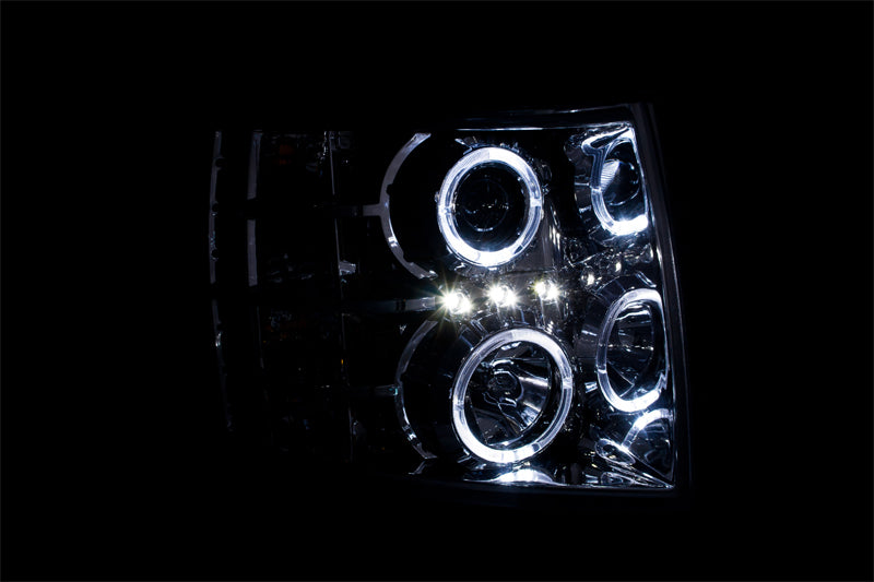 ANZO 2007-2013 Chevrolet Silverado 1500 Projector Headlights w/ Halo Chrome ANZO