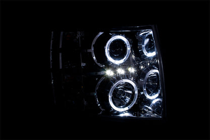 ANZO 2007-2013 Chevrolet Silverado 1500 Projector Headlights w/ Halo Chrome ANZO