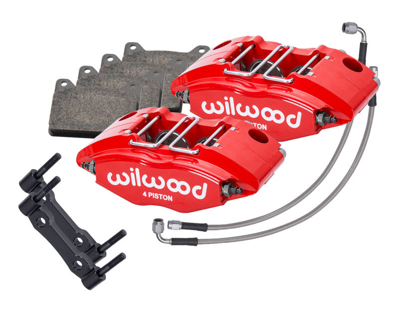 Wilwood 69-74 Porsche 911 Front Powerlite Caliper Kit 3in MT - Red Wilwood