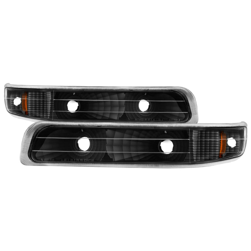 Xtune Chevy Silverado 99-02 Amber Reflector Bumper Lights Black CBL-JH-CS99-AM-BK - eliteracefab.com