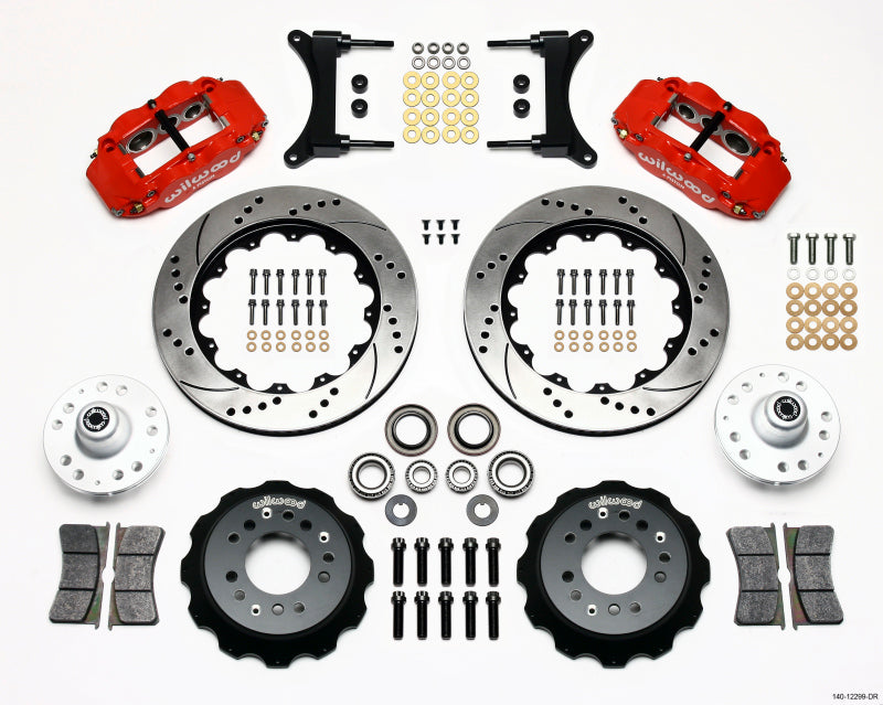 Wilwood Narrow Superlite 6R Front Hub Kit 14.00in Drill Red 79-87 GM G Body Wilwood