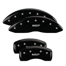 Load image into Gallery viewer, MGP 4 Caliper Covers Engraved Front &amp; Rear MGP Black finish silver ch MGP