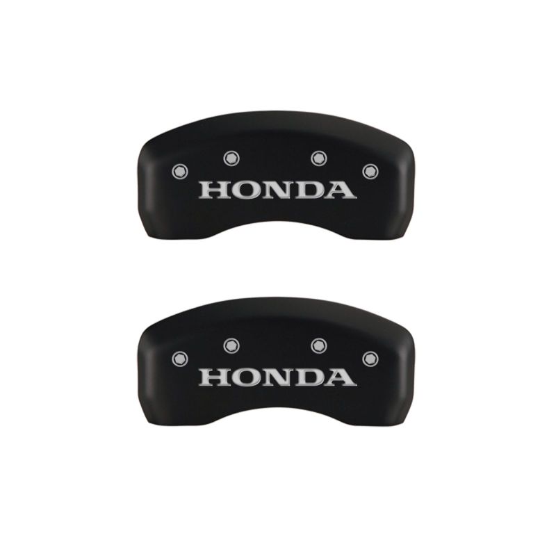 MGP 4 Caliper Covers Engraved Front & Rear Honda Red finish silver ch - eliteracefab.com