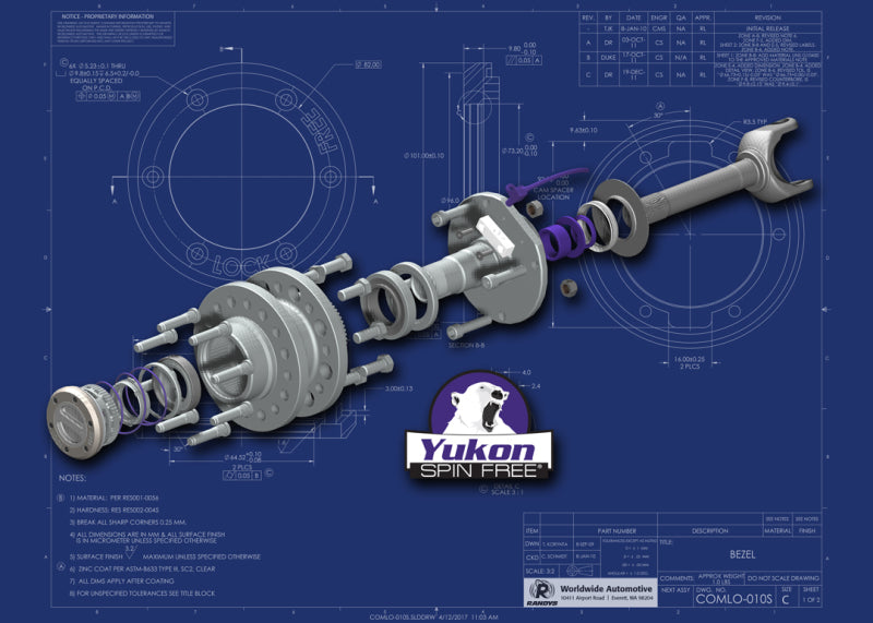 Yukon Spin Free Locking Hub Conversion Kit for 2009 Dodge 2500/3500 DRW Yukon Gear & Axle