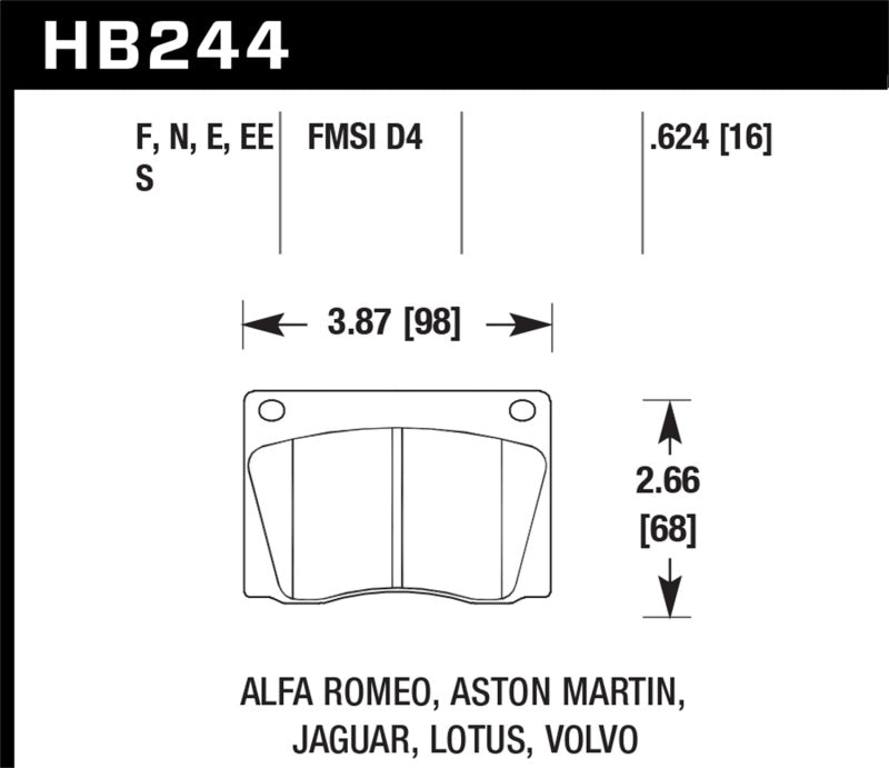 Hawk Performance HT-10 Front Brake Pads - HB244S.624