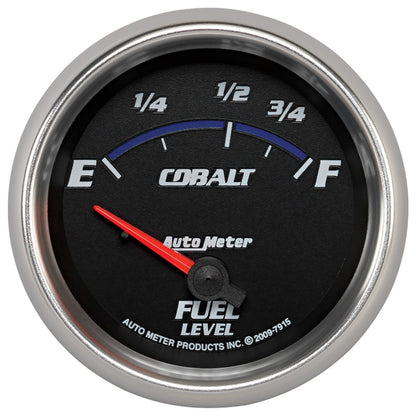 AutoMeter Gauge Fuel Level 2-5/8in. 73 Ohm(e) to 10 Ohm(f) Elec Cobalt 7915