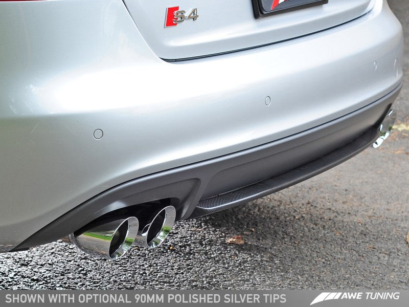 AWE Tuning Audi B8 / B8.5 S4 3.0T Track Edition Exhaust - Chrome Silver Tips (90mm) - eliteracefab.com
