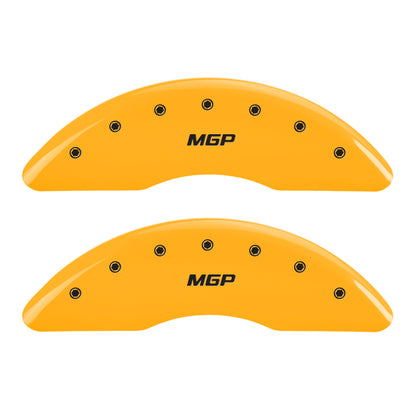 MGP 4 Caliper Covers Engraved Front & Rear MGP Yellow finish black ch MGP