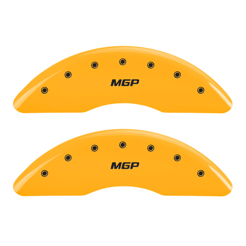 MGP 4 Caliper Covers Engraved Front & Rear MGP Yellow finish black ch MGP