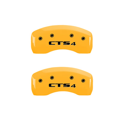 MGP 4 Caliper Covers Engraved Front Cadillac Rear CTS4 Yellow Finish Black Char 2005 Cadillac CTS MGP