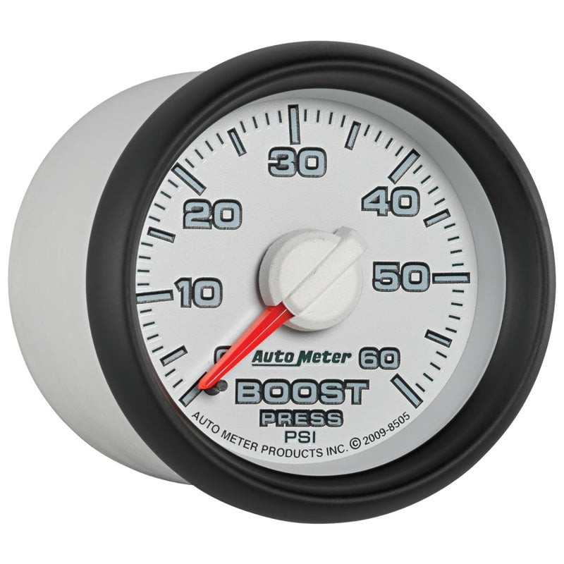 AutoMeter GAUGE; BOOST; 2 1/16in.; 60PSI; MECHANICAL; RAM GEN 3 FACTORY MATCH Dodge 2003-2009 - eliteracefab.com