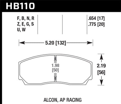 Hawk AP CP5200 Caliper HPS Street Brake Pads - eliteracefab.com
