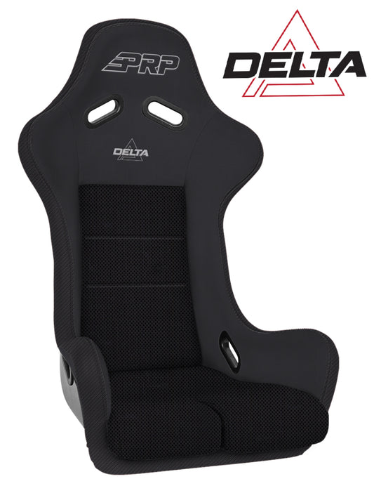 PRP Delta Composite Seat- Black (PRP Silver Outline/Delta Silver- Black Stitching) A37F-201
