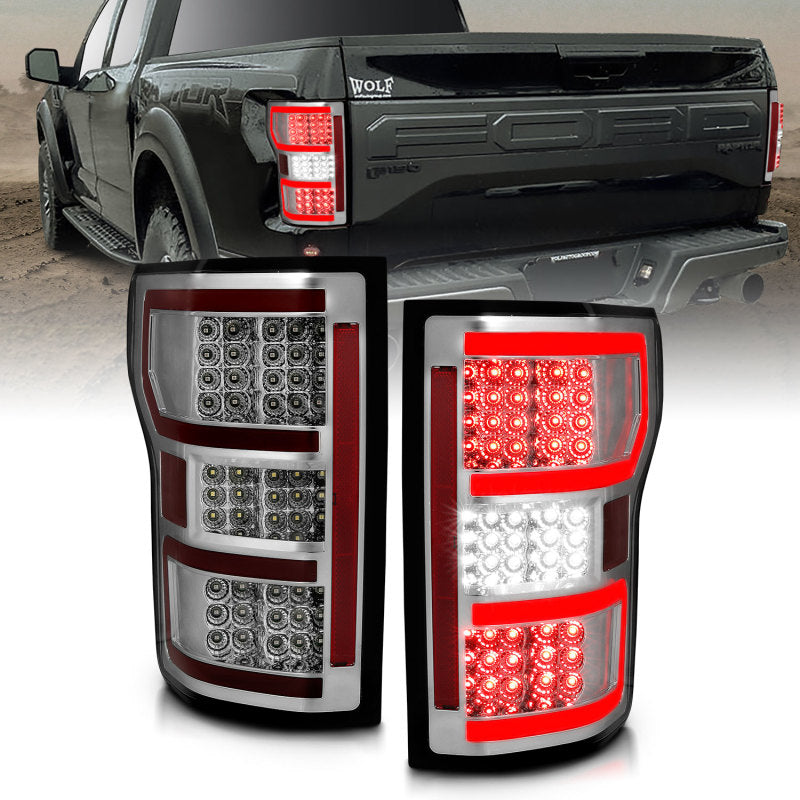 ANZO 18-19 Ford F-150 LED Taillights Chrome - eliteracefab.com