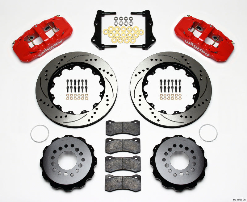 Wilwood AERO4 Rear Kit 14.25in Drilled Red 2006-10 Magnum/Challngr/Chrgr/300C Wilwood