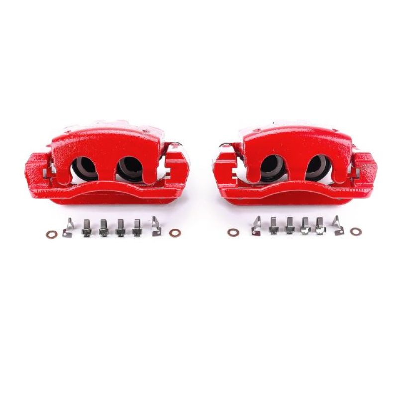 Power Stop 05-07 Ford F-250 Super Duty Rear Red Calipers w/Brackets - Pair - eliteracefab.com