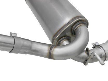 aFe Rebel Series 2.5in 409 SS Cat-Back Exhaust w/ Polished Tips 07+ Jeep Wrangler (JK) V6 3.6L/3.8L - eliteracefab.com