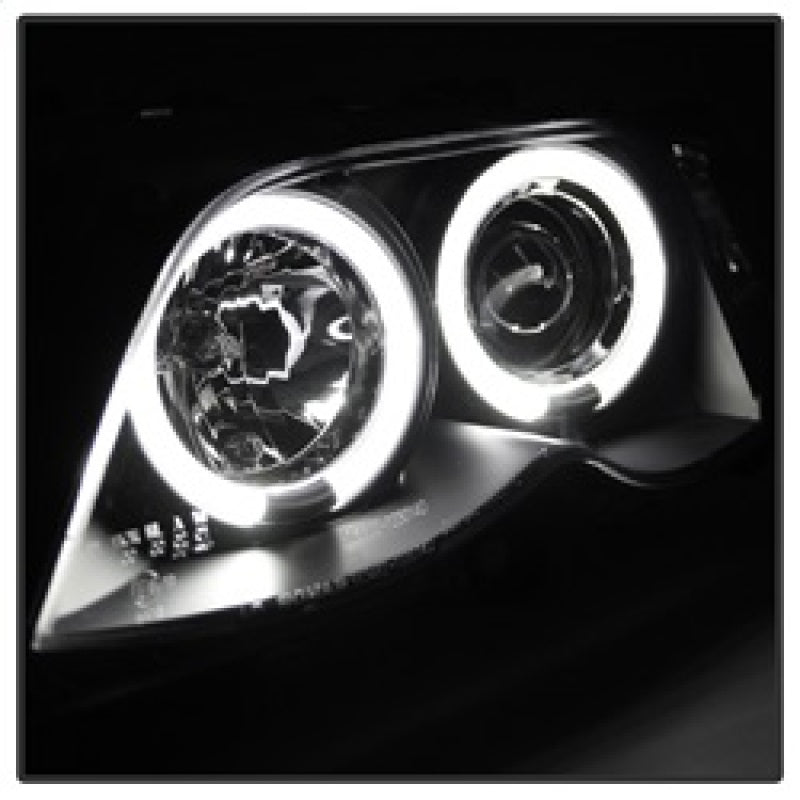 Spyder BMW E46 3-Series 02-05 4DR Projector Headlights 1PC LED Halo Blk PRO-YD-BMWE4602-4D-AM-BK - eliteracefab.com