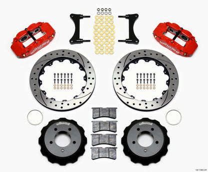 Wilwood Narrow Superlite 6R Front Hat Kit 12.88in Drill Red 93-96 Mazda RX7 Wilwood