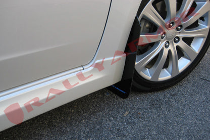 Rally Armor UR Mudflaps Black Urethane Blue Logo 2008-2011 Impreza / 2008-2010 WRX - eliteracefab.com