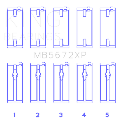 King Ford Escort/Sierra YB 2.0L DOHC Cosworth (Size STD) Performance Main Bearing Set