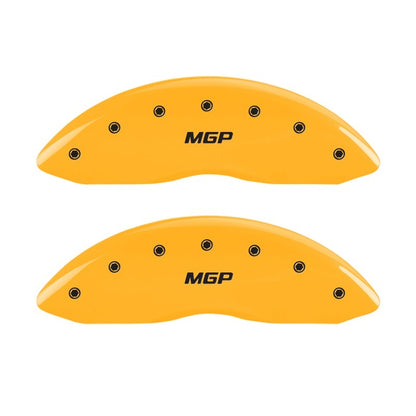 MGP 2 Caliper Covers Engraved Front MGP Yellow Finish Black Characters 2005 Toyota Tundra MGP