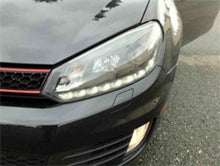 Load image into Gallery viewer, Spyder Volkswagen Golf/GTI 10-13 Projector Headlights Halogen Model- DRL Blk PRO-YD-VG10-DRL-BK - eliteracefab.com