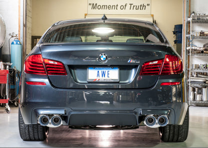 AWE Tuning BMW F10 M5 Touring Edition Axle-Back Exhaust Chrome Silver Tips AWE Tuning