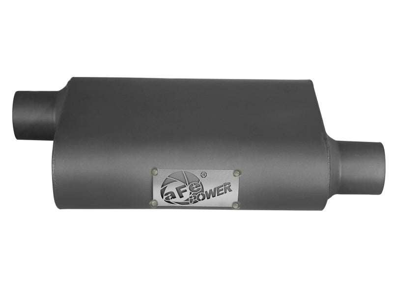 aFe Scorpion Replacement Alum Steel Muffler 2-1/2in In/Out Baffled Offset/Offset 13inL x10inW x4inH aFe