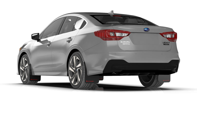Rally Armor 20+ Subaru Legacy UR Black Mud Flap w/ White Logo - eliteracefab.com