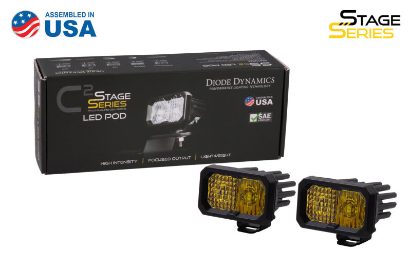 Diode Dynamics Stage Series 2 In LED Pod Sport - Yellow Driving Standard ABL (Pair)