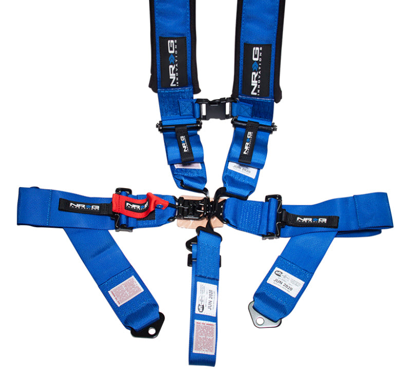 NRG SFI 16.1 5PT 3in. Padded Seat Belt Harness / Latch Link - Blue - SBH-5PCBL-620