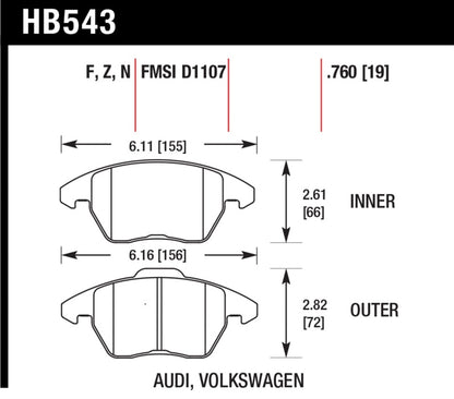 Hawk Performance ER-1 Front Brake Pads - HB543D.760 Hawk Performance